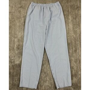Vintage Haband Pants Womens 18 Blue‎ Striped Made in USA Polyester Pull On